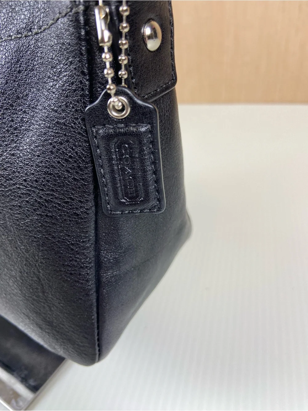 Coach Black Leather Mini Shoulder Bag Y2K Baguette Purse